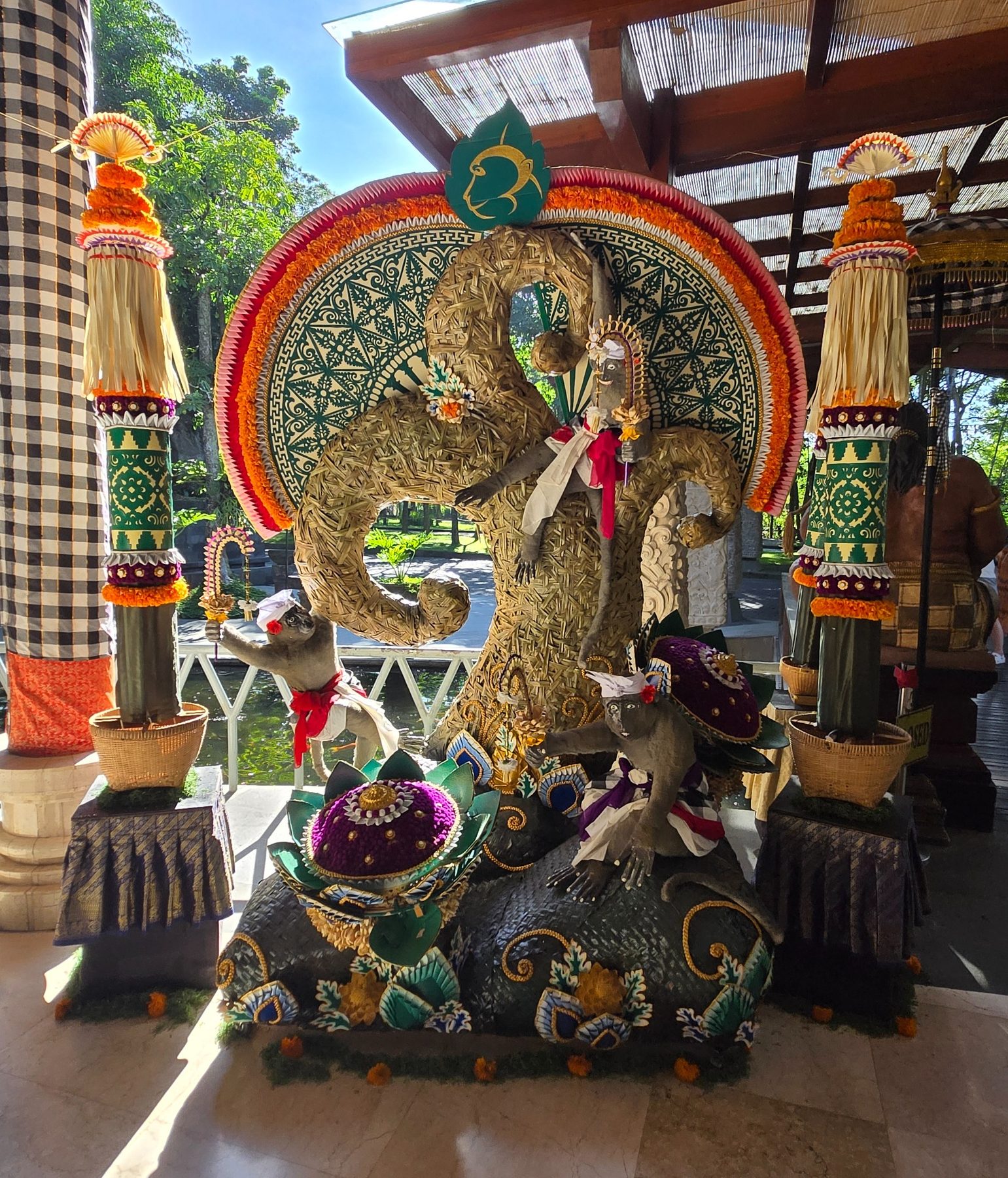 Detailed Balinese temple art and sculpture