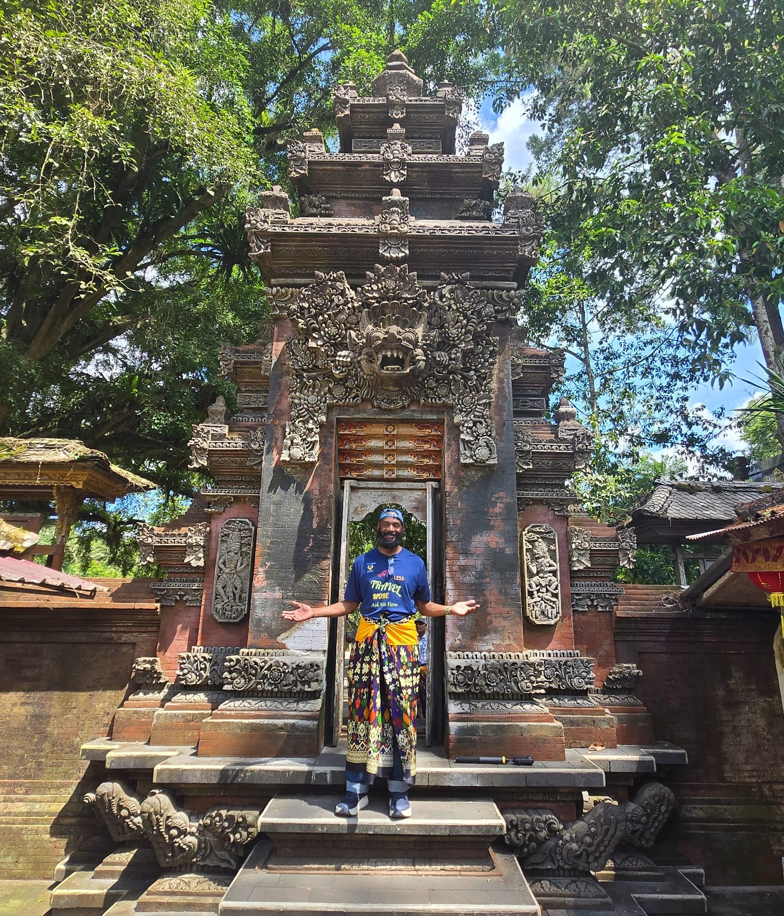 Traditional carved entrance in Bali