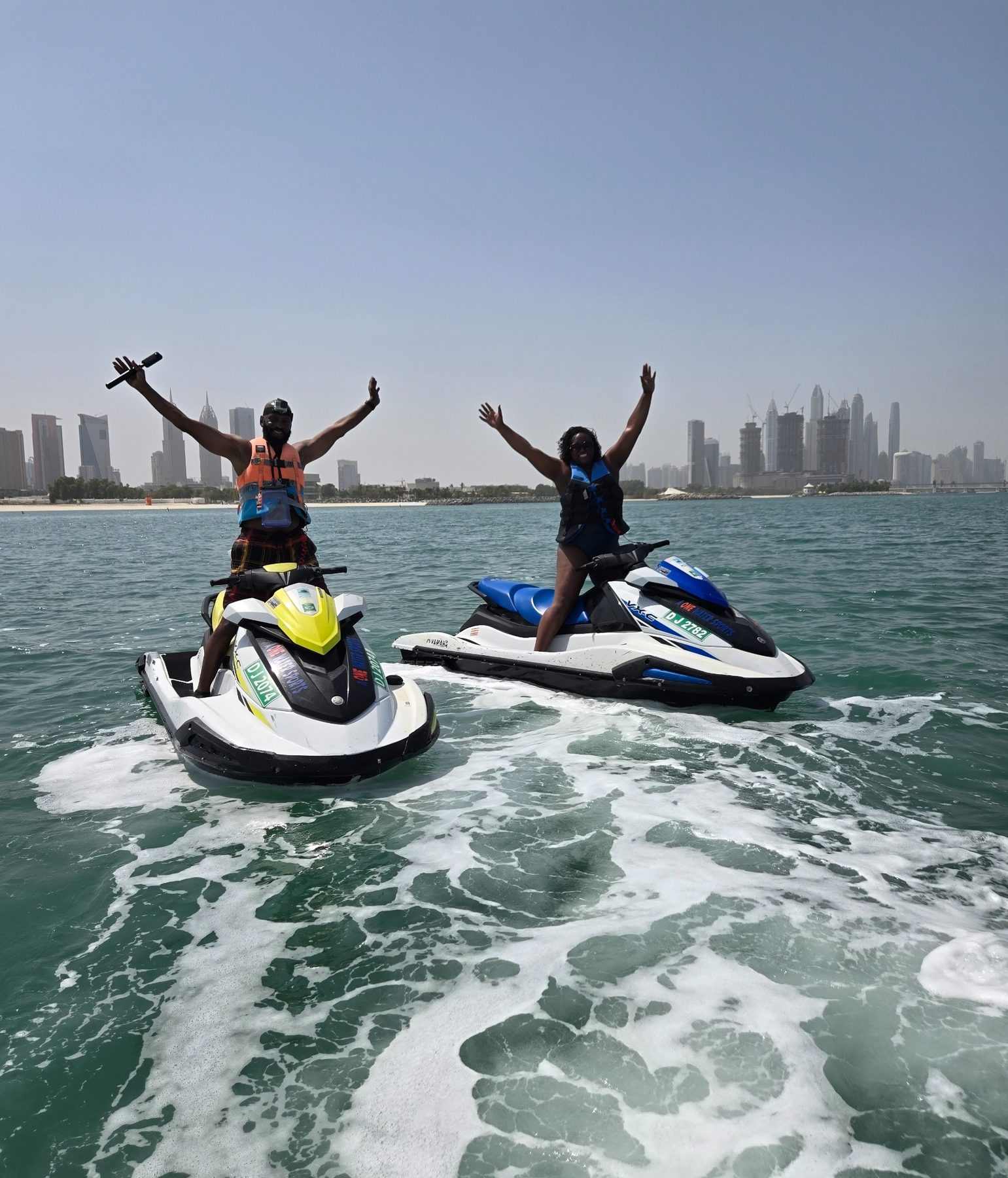 Jet ski adventure with the Dubai skyline
