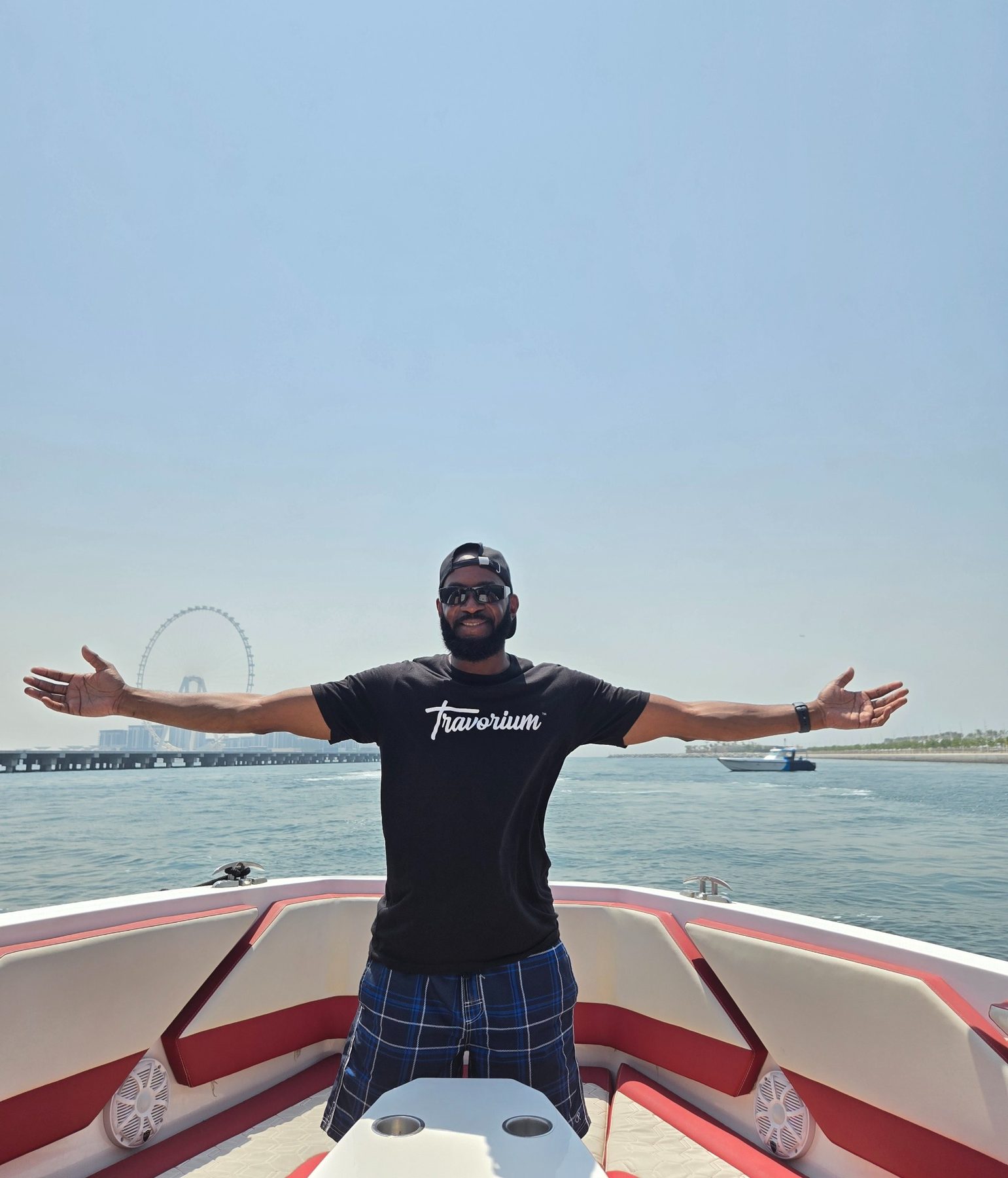 Darnell enjoying a Dubai water adventure