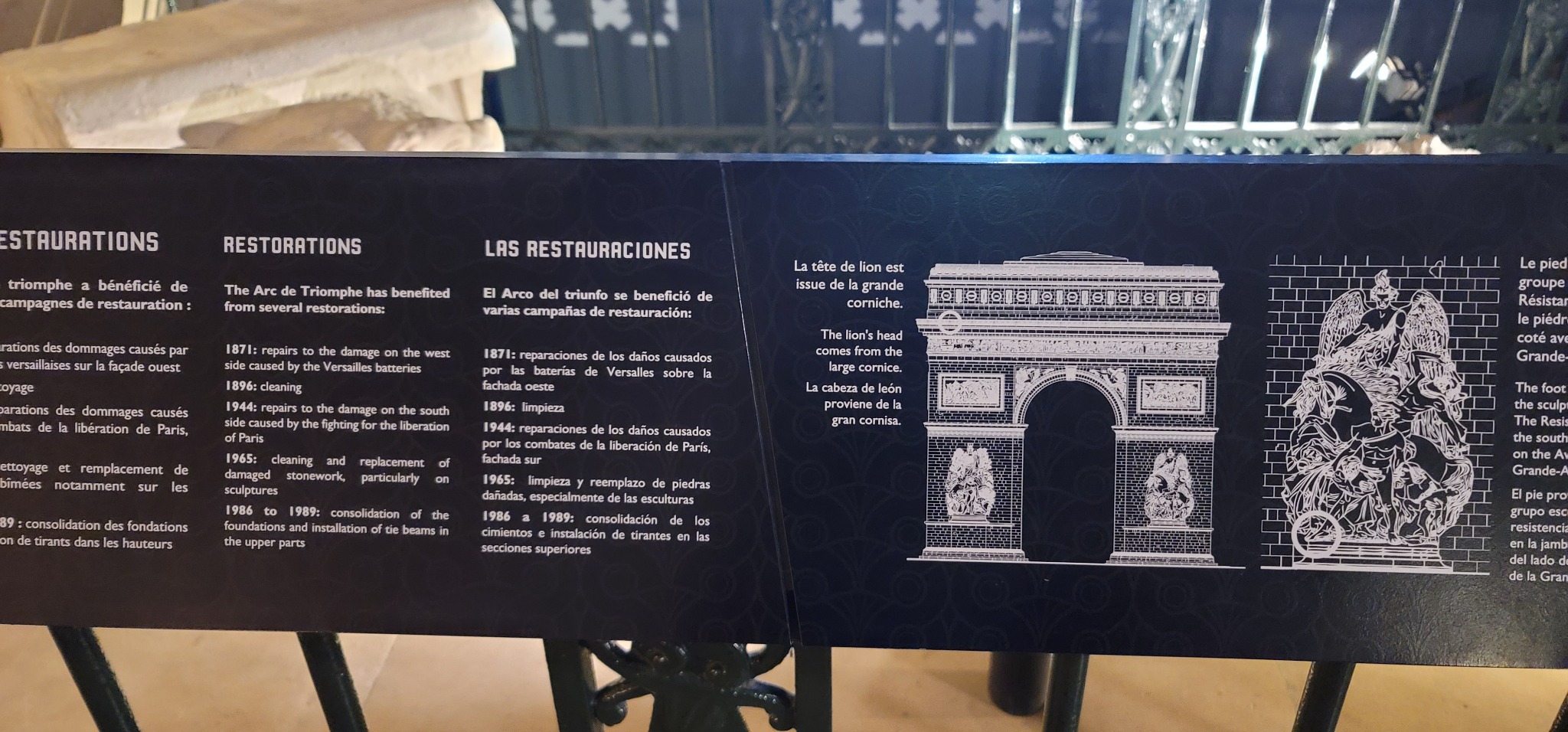 Arc de Triomphe restoration display