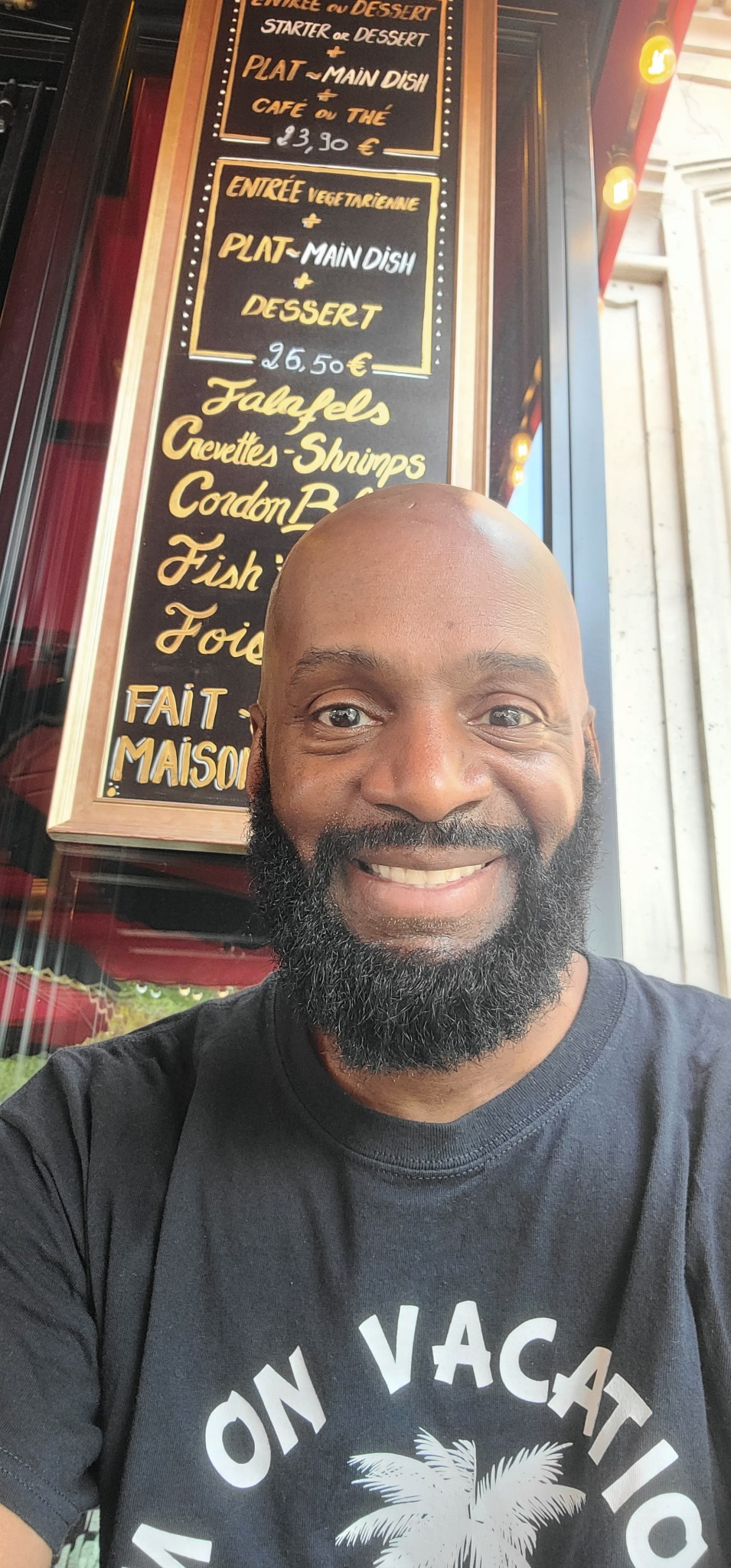 Darnell at a Paris cafe