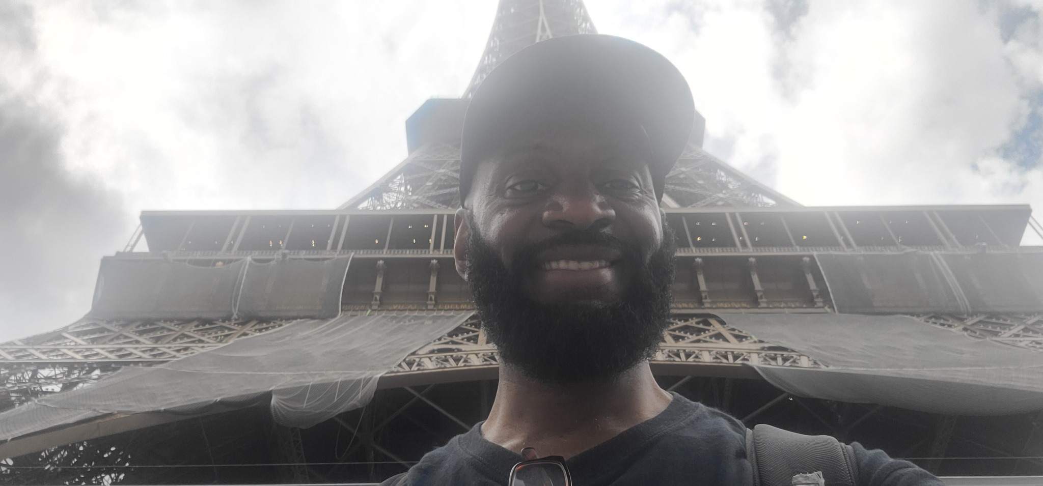 Darnell beneath the Eiffel Tower in Paris